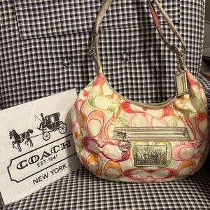Coach Poppy Scribble signature Hobo  Women's Bag
